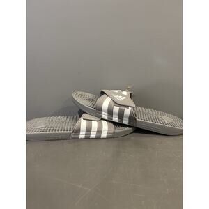 New‎ ADIDAS Mens Adissage Slides Sandal Grey/White/Grey Size 18 US HQ4373